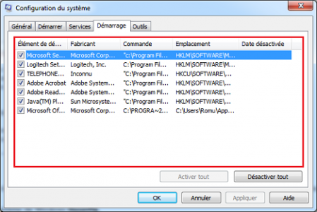 Configuration du système