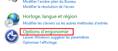 Options d'ergonomie