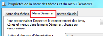 Menu Démarrer