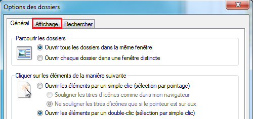 Options des dossiers