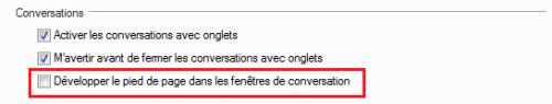 Pied de page MSN