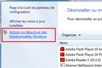 Activer ou désactiver des fonctionnalités Windows