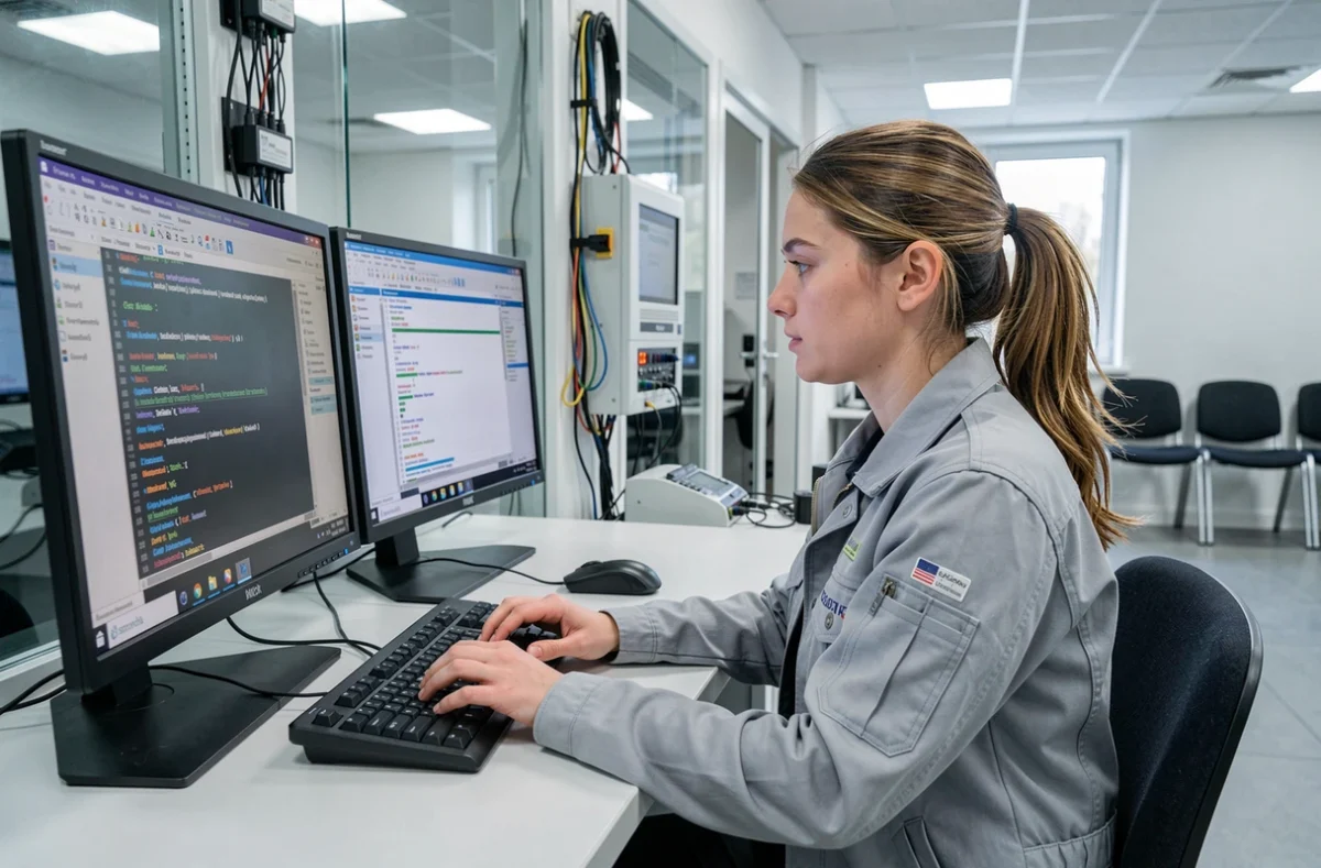Technicienne d'AS Informatique effectuant un dépannage et une assistance sur ordinateur à Angers